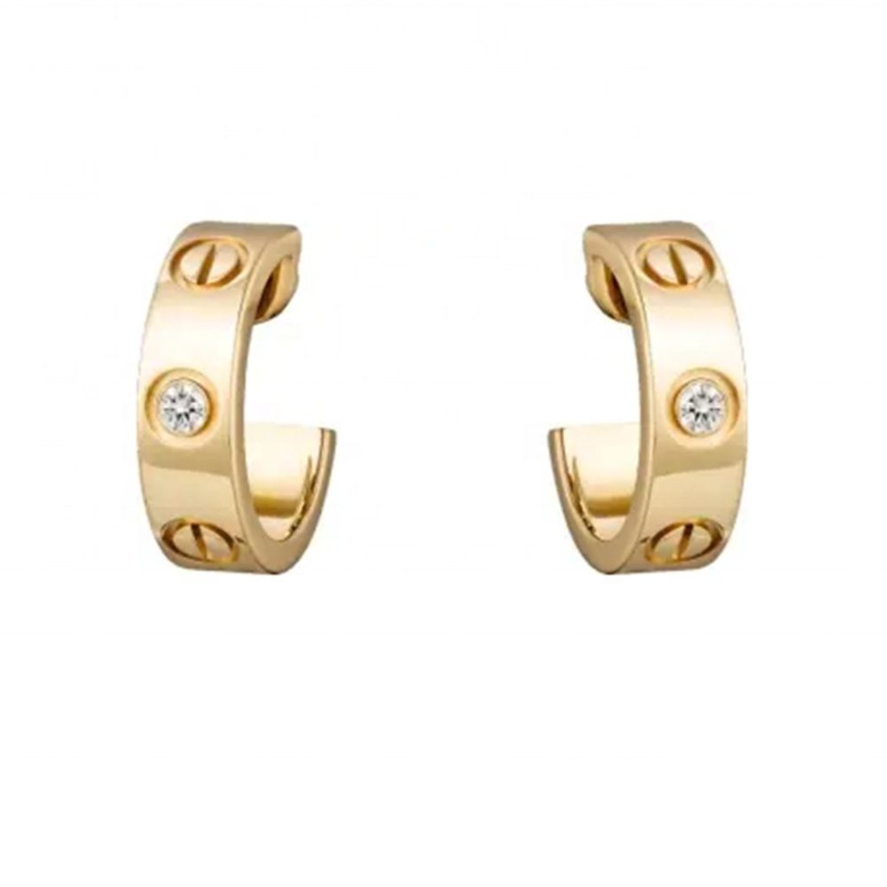 Love Screw Diamond 18K Rose Gold Filled Earrings - Picture 2 of 6